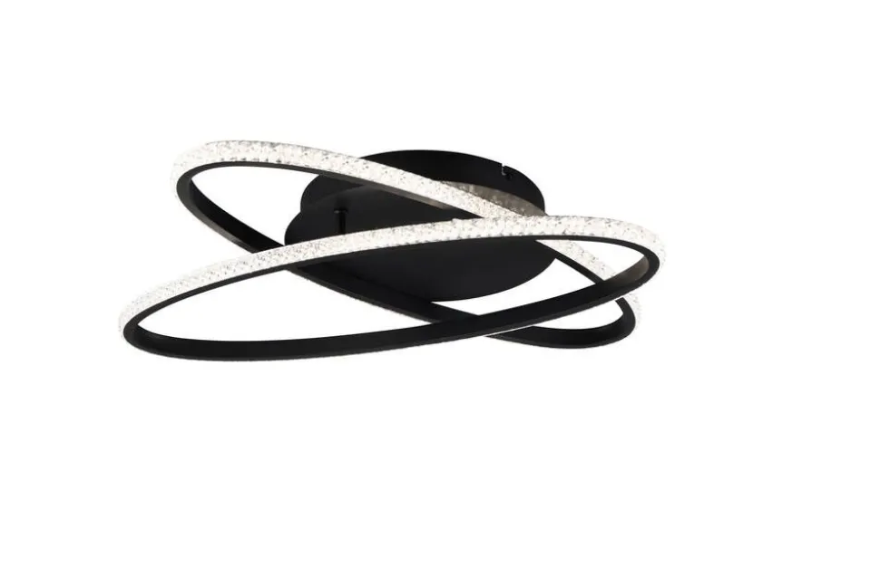 Trio Lighting LED kattovalaisin Lane mattamusta/kristalliefe