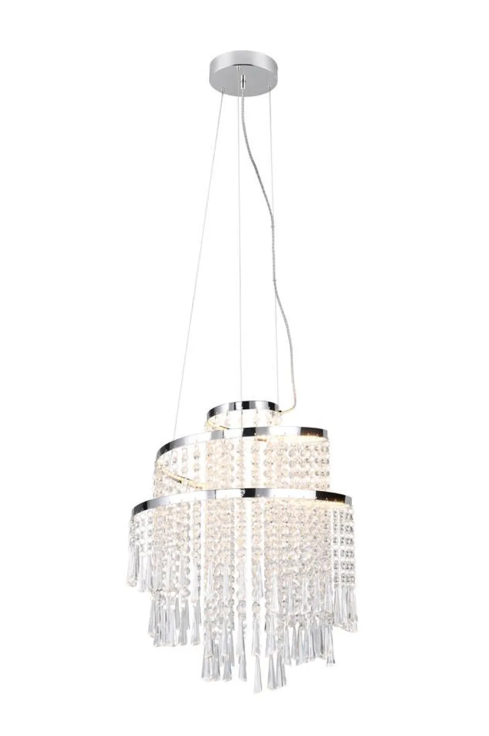 Trio Lighting LED riippuvalaisin Pomp 38 cm kromi/kirkas