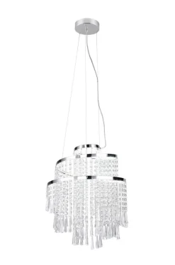 Trio Lighting LED riippuvalaisin Pomp 38 cm kromi/kirkas