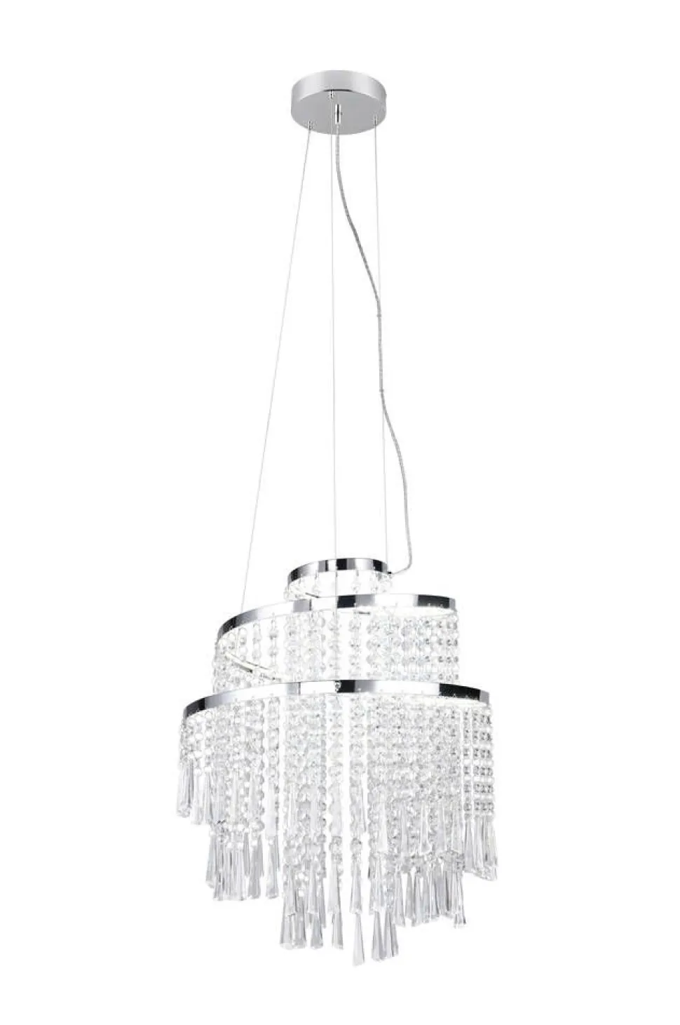 Trio Lighting LED riippuvalaisin Pomp 38 cm kromi/kirkas