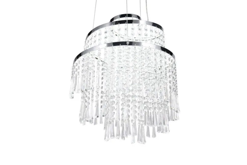 Trio Lighting LED riippuvalaisin Pomp 38 cm kromi/kirkas