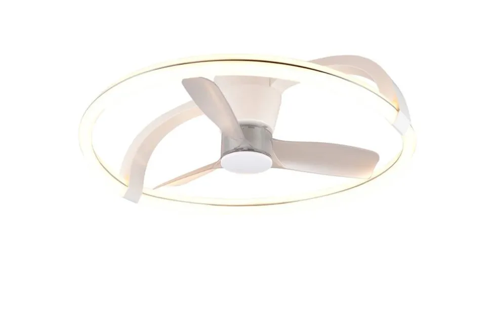 Trio Lighting LED tuuletinkattovalaisin Stockholm mattavalko