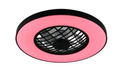 Trio Lighting LED tuuletinkattovalaisin Linköping musta RGB