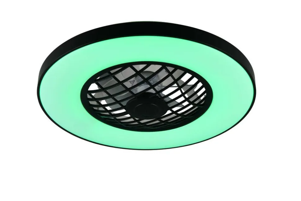 Trio Lighting LED tuuletinkattovalaisin Linköping musta RGB