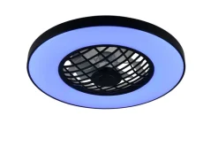 Trio Lighting LED tuuletinkattovalaisin Linköping musta RGB