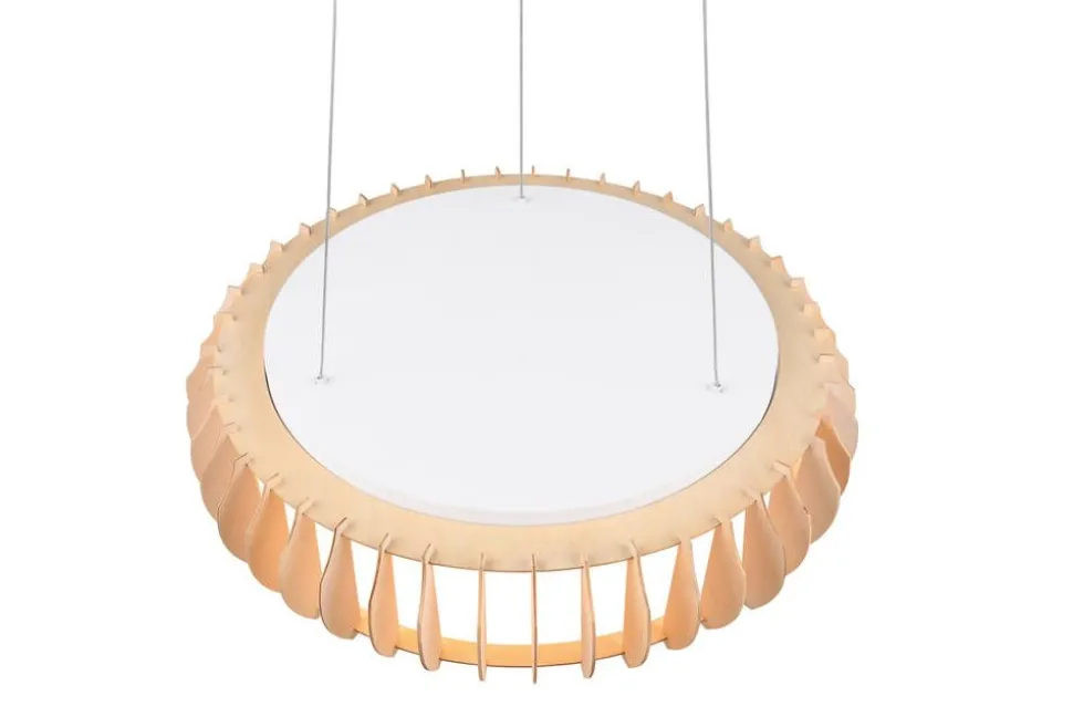 Trio Lighting riippuvalaisin Monte LED 60 cm valkoinen/puu