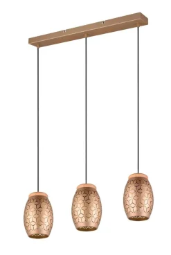 Trio Lighting riippuvalaisin Bidar 3-os E27 kahvinruskea