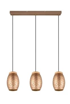 Trio Lighting riippuvalaisin Bidar 3-os E27 kahvinruskea