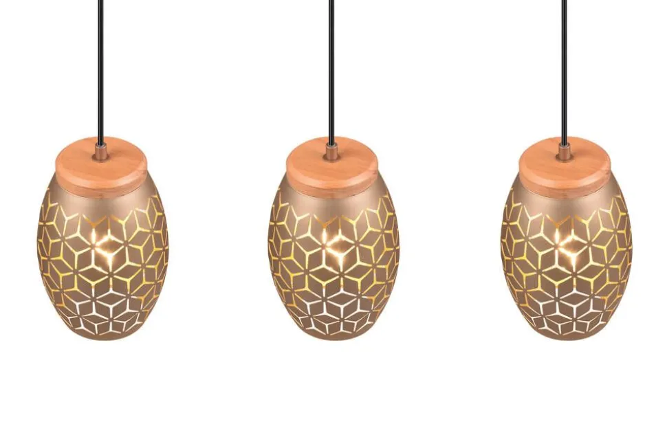 Trio Lighting riippuvalaisin Bidar 3-os E27 kahvinruskea