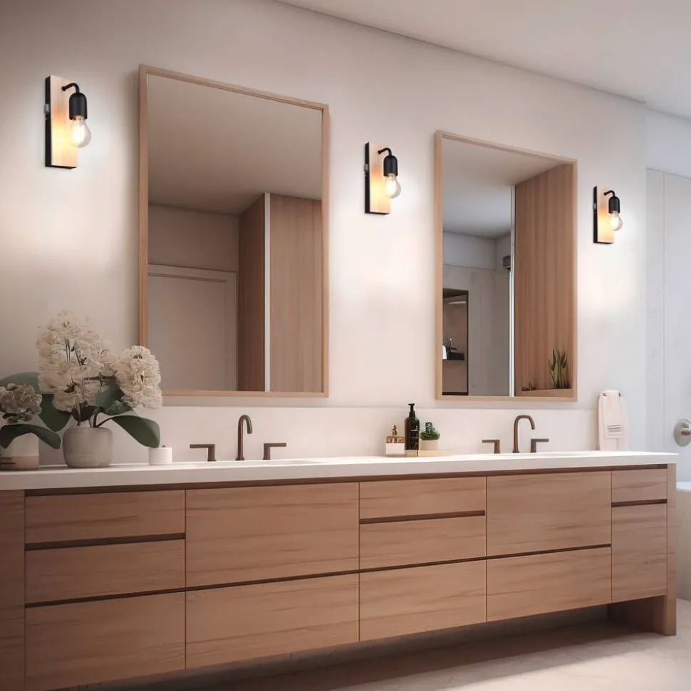 Trio Lighting seinävalaisin Arturo H2O 1-os E27 puu/mattamus