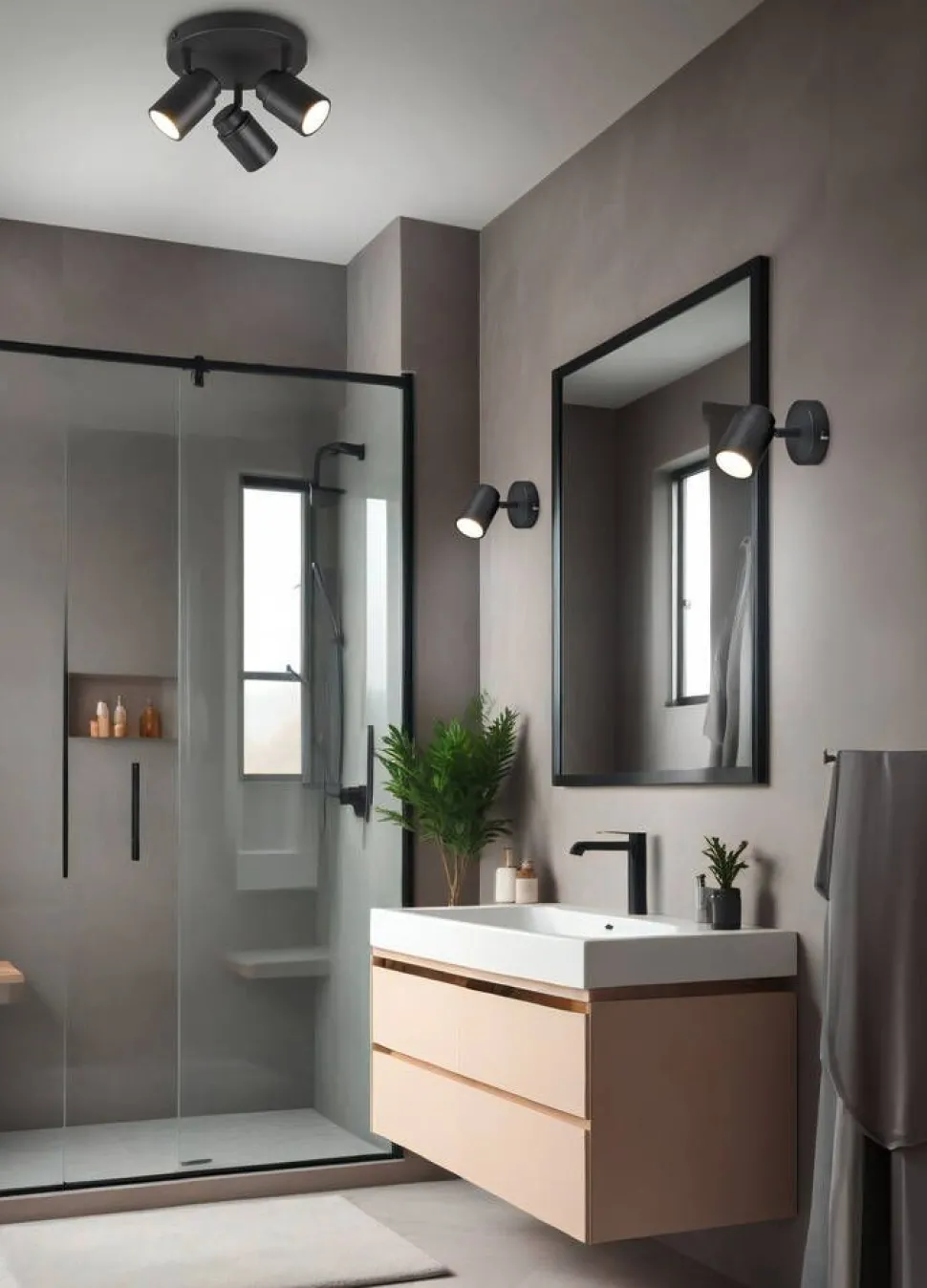 Trio Lighting spottivalaisin Angelo H2O 1-os GU10 mattamusta