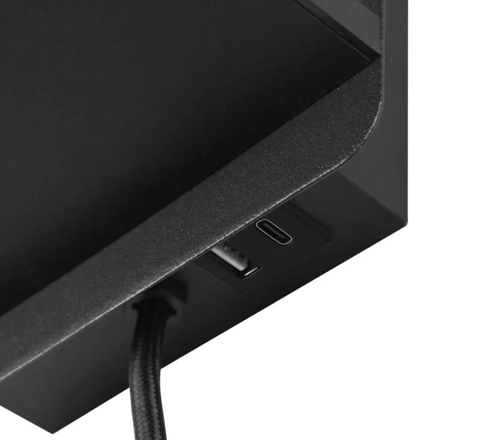 Trio Lighting Comfort seinävalaisin E14 mattamusta latausase