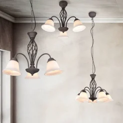 Trio Lighting kattokruunu Rustica 5-os E27 rustiikki