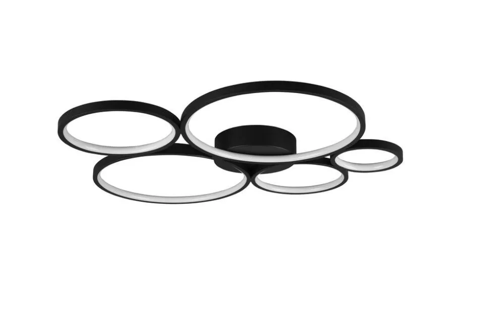 Trio Lighting kattovalaisin Rondo LED 5-os mattamusta