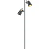 Trio Lighting lattiavalaisin Edward 3xE14 mattamusta/kulta