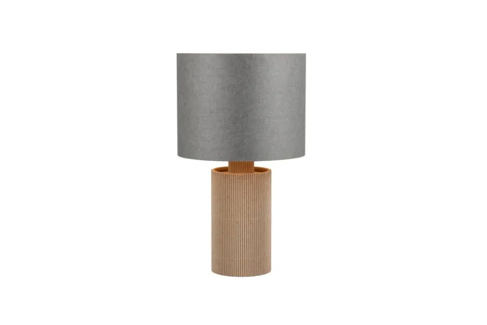 Trio Lighting pöytävalaisin Canio 27 cm E27 puu/harmaa