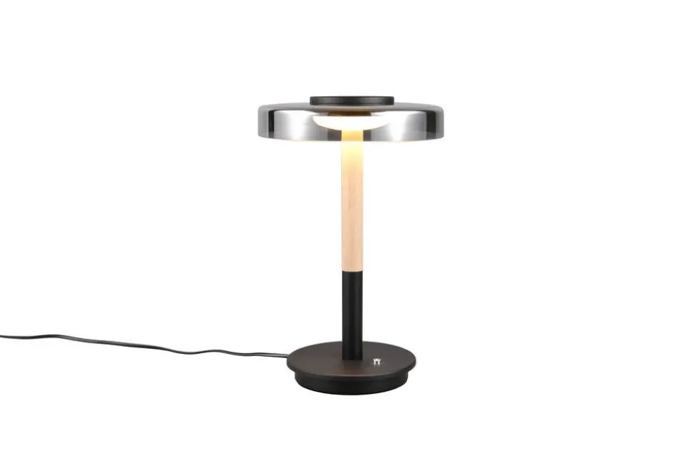 Trio Lighting pöytävalaisin Celeste LED mattamusta/kromattu/