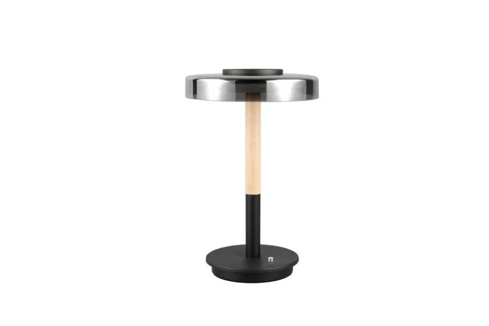 Trio Lighting pöytävalaisin Celeste LED mattamusta/kromattu/