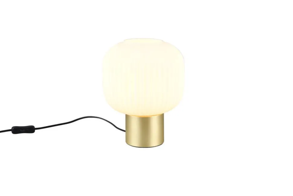 Trio Lighting pöytävalaisin Diva E27 mattamessinki/valkoinen
