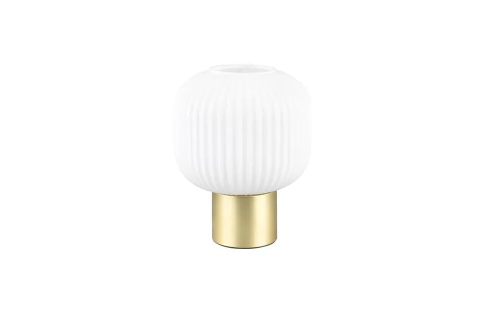 Trio Lighting pöytävalaisin Diva E27 mattamessinki/valkoinen