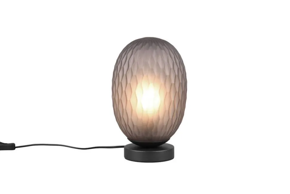 Trio Lighting pöytävalaisin Facette E27 mattamusta/savu