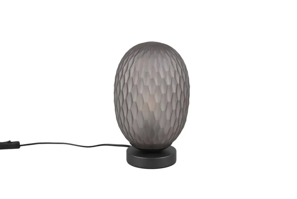 Trio Lighting pöytävalaisin Facette E27 mattamusta/savu