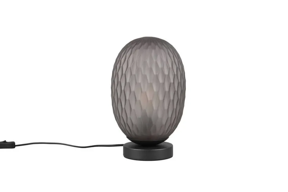 Trio Lighting pöytävalaisin Facette E27 mattamusta/savu
