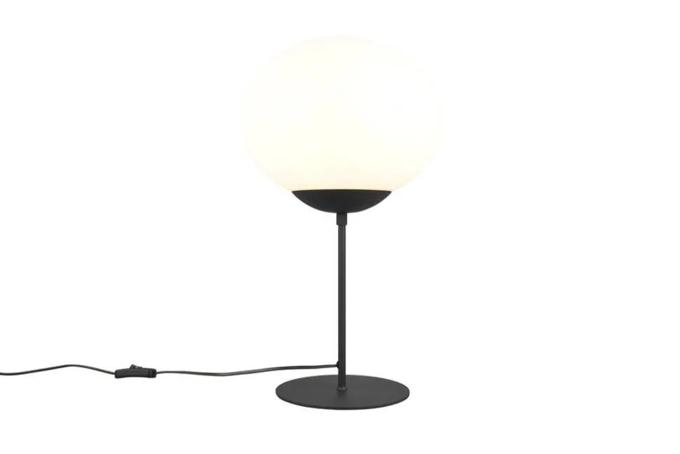 Trio Lighting pöytävalaisin Fomento E27 mattamusta/valkoinen
