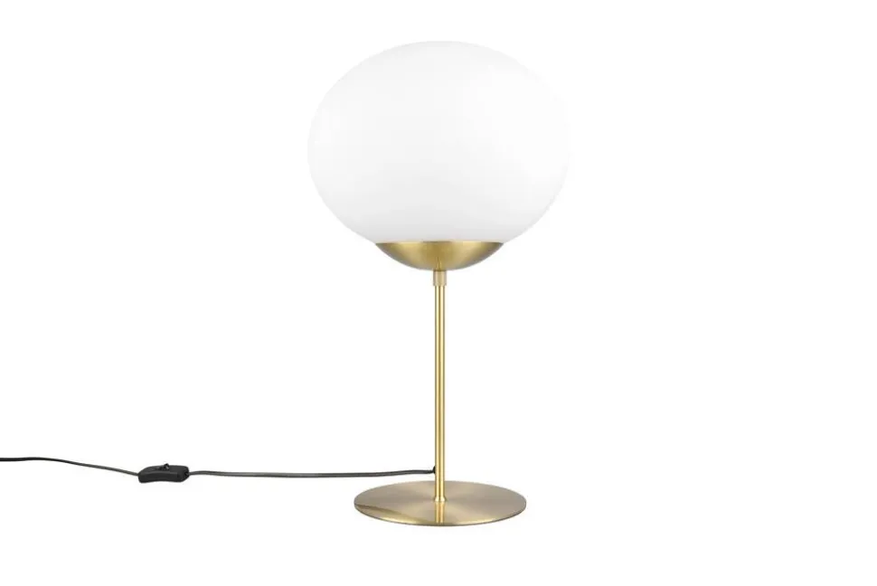 Trio Lighting pöytävalaisin Fomento E27 mattamessinki/valkoi