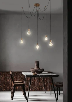 Trio Lighting riippuvalaisin Diva E27 mattamessinki/valkoine