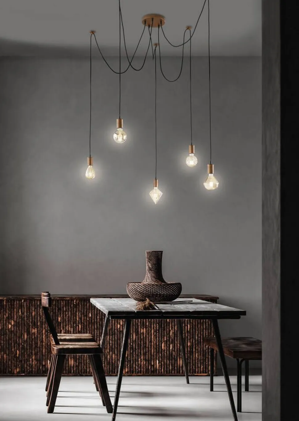 Trio Lighting riippuvalaisin Diva E27 mattamessinki/valkoine