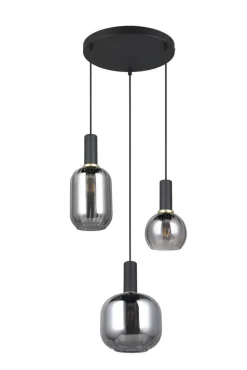 Trio Lighting riippuvalaisin Diva 3-os E27 mattamusta/kromat