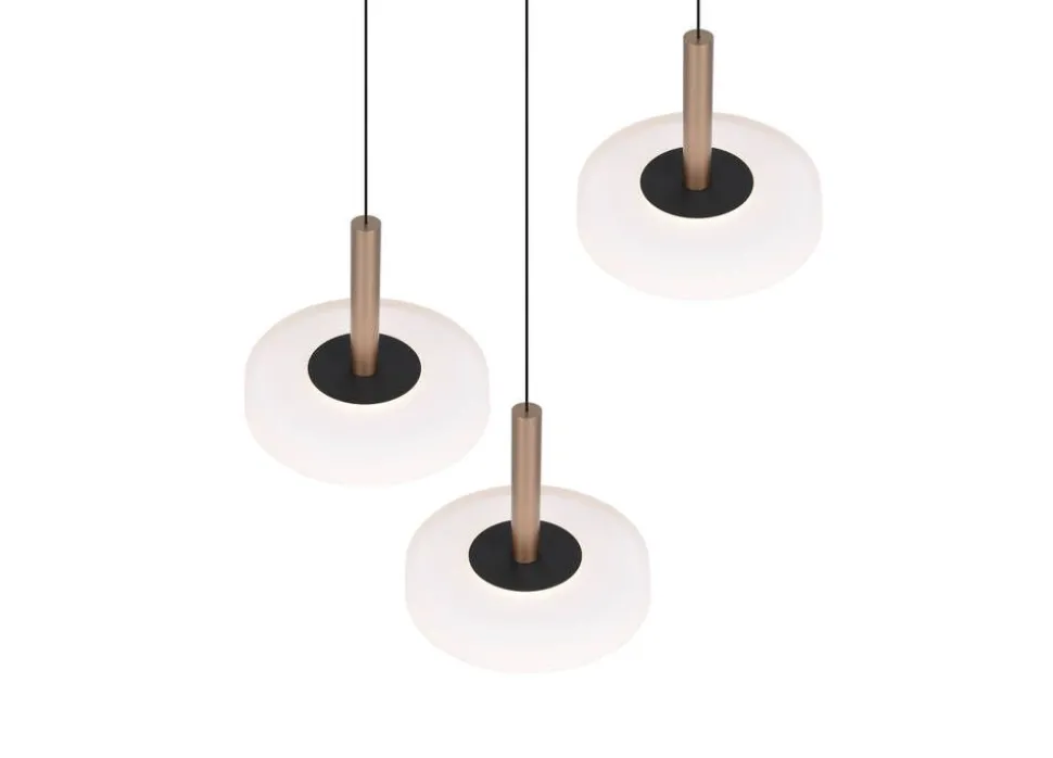 Trio Lighting riippuvalaisin Celeste LED 3-os kahvinruskea