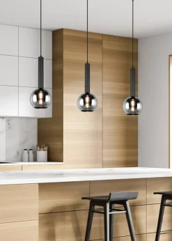 Trio Lighting riippuvalaisin Romino II E27 mattamusta/kulta