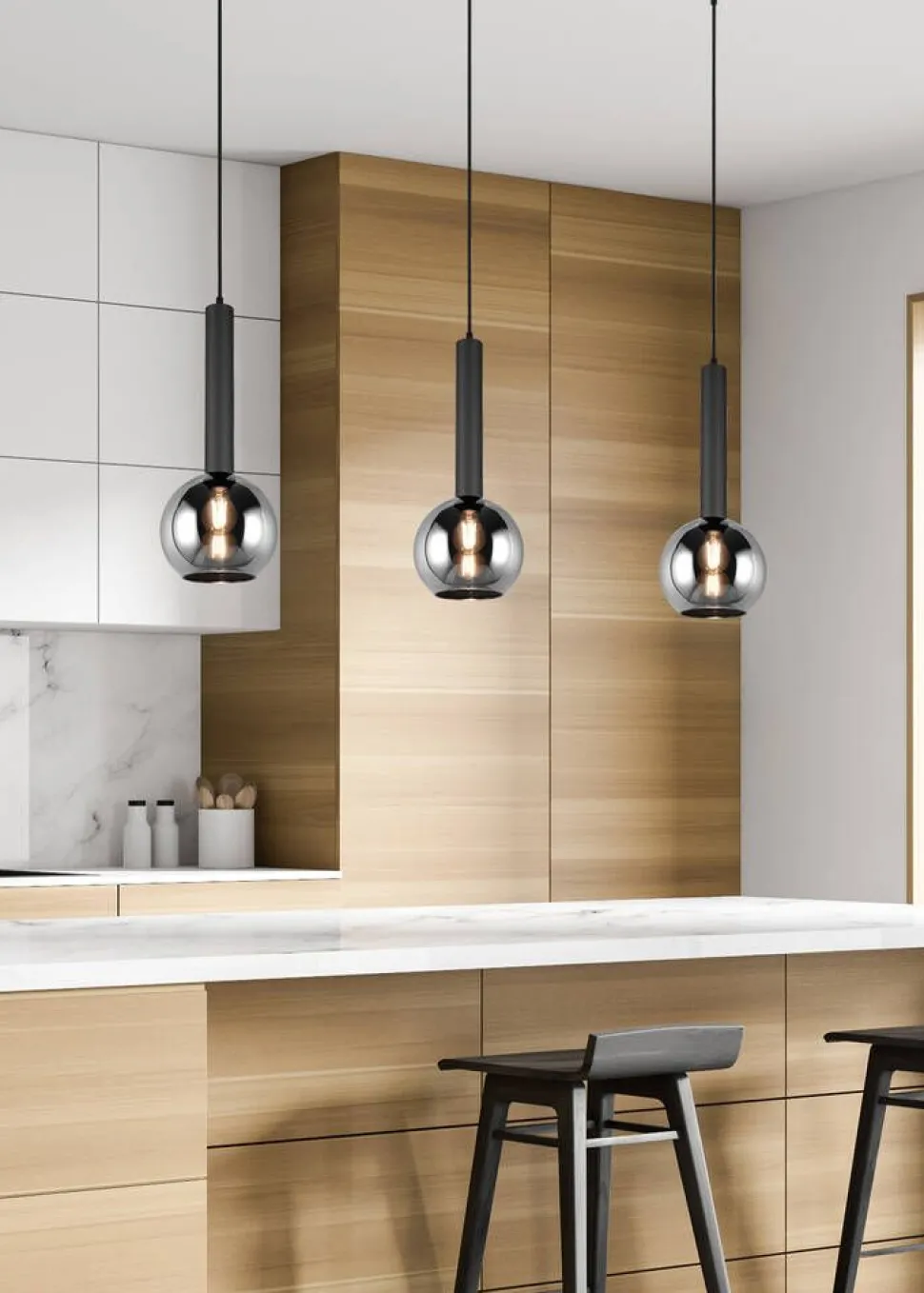 Trio Lighting riippuvalaisin Romino II E27 mattamusta/kulta