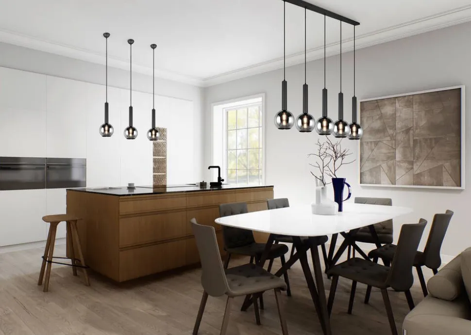 Trio Lighting riippuvalaisin Romino II E27 mattamusta/kulta