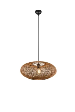 Trio Lighting riippuvalaisin Hedda E27 mattamusta/sisal