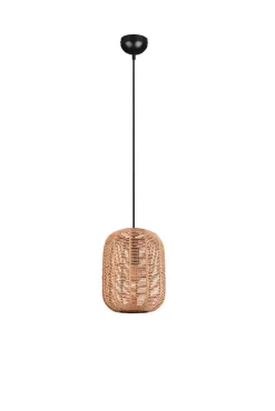 Trio Lighting riippuvalaisin Runa 25 cm E27 mattamusta/sisal