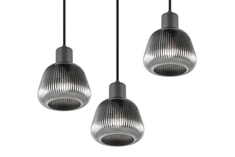 Trio Lighting riippuvalaisin Tarifa 3-os E27 mattamusta/krom