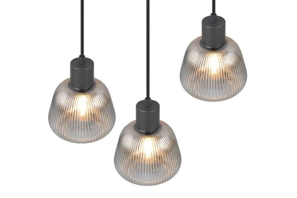 Trio Lighting riippuvalaisin Tarifa 3-os E27 mattamusta/krom