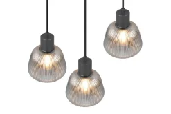 Trio Lighting riippuvalaisin Tarifa 3-os E27 mattamusta/krom
