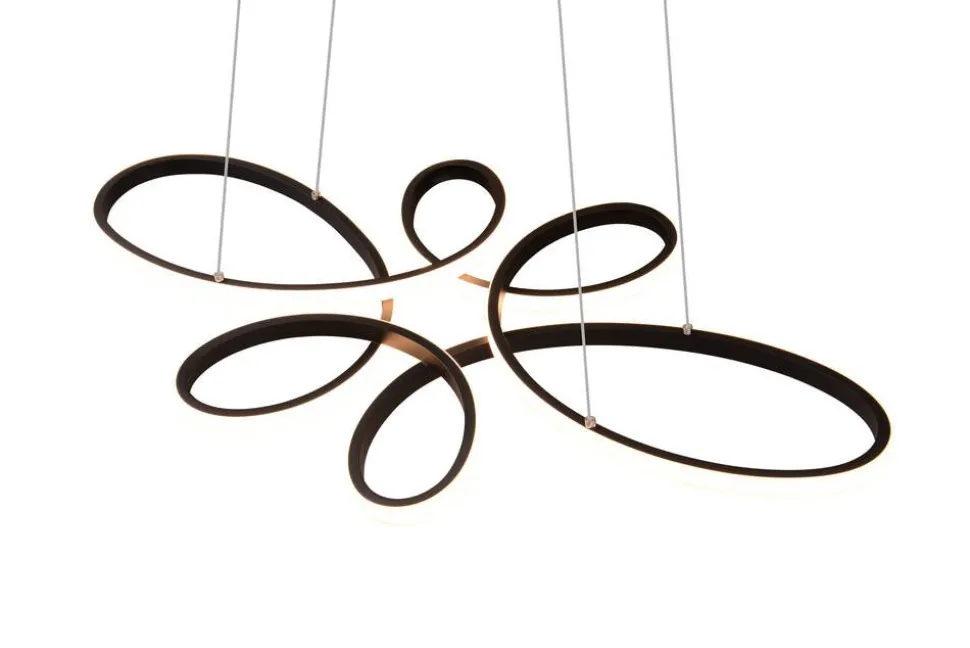 Trio Lighting riippuvalaisin Fly LED mattamusta