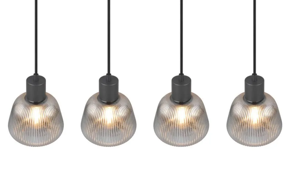 Trio Lighting riippuvalaisin Tarifa 4-os E27 mattamusta/krom