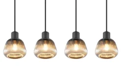 Trio Lighting riippuvalaisin Tarifa 4-os E27 mattamusta/krom