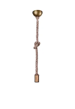 Trio Lighting riippuvalaisin Rope 1-os E27 antiikkimessinki