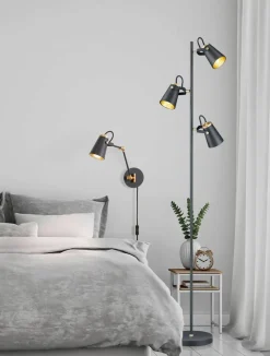 Trio Lighting seinävalaisin Edward E14 mattamusta/kulta