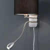 Trio Lighting seinävalaisin Hotel lukuvalolla E14 + LED harm