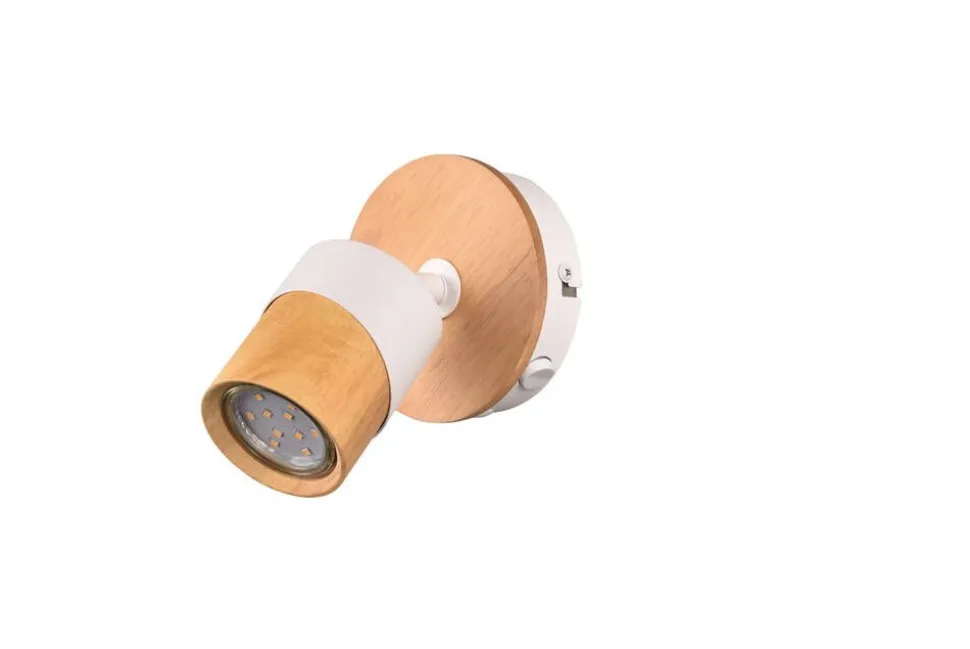 Trio Lighting spottivalaisin Aruni 1-os GU10 puu/mattavalkoi