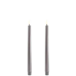 Uyuni LED kynttilä 2,3x25 cm harmaa smooth 2 kpl