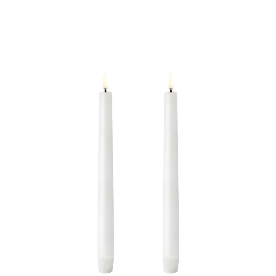 Uyuni LED kynttilä 2,3x25 cm valkea smooth 2 kpl